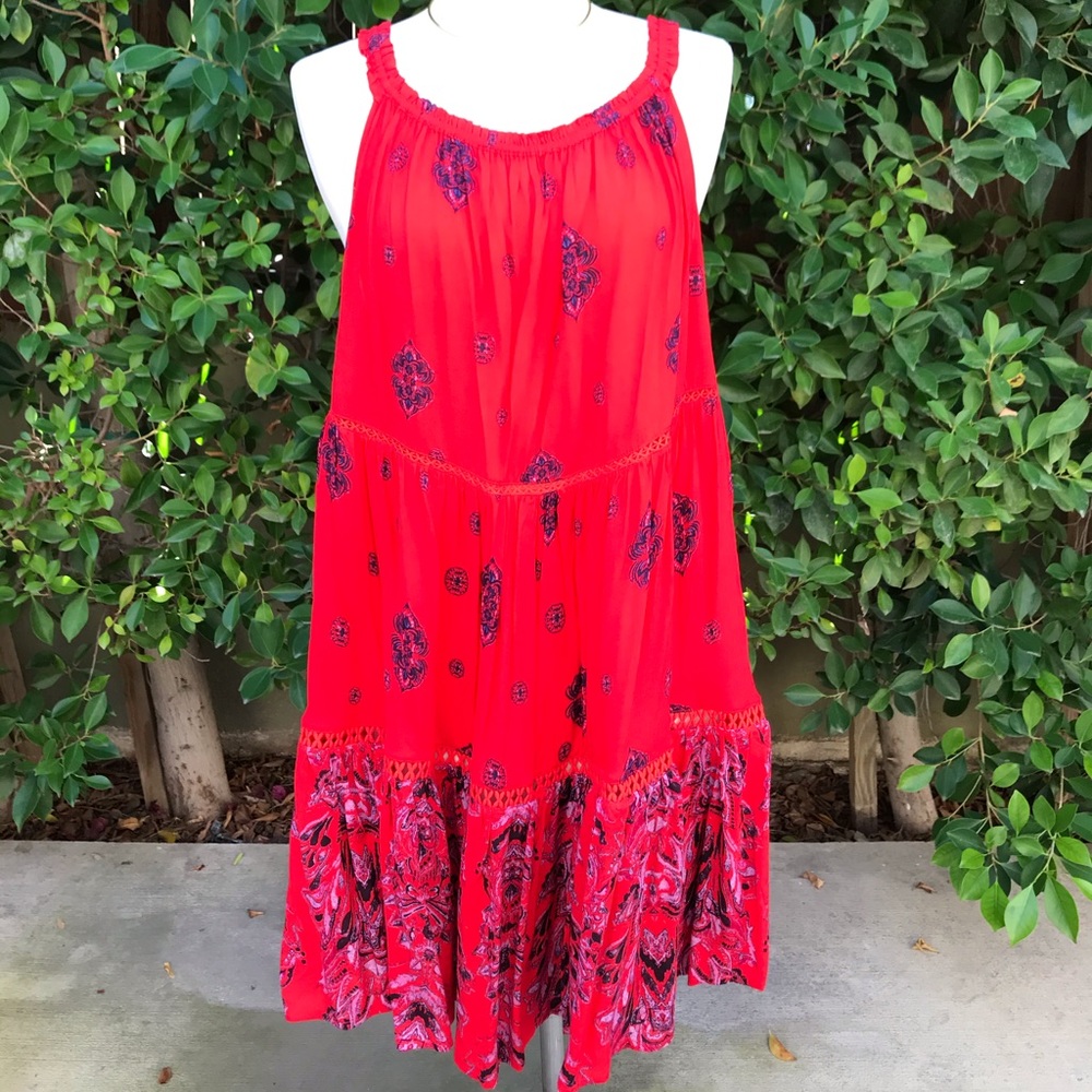 Intimately By Free People Red Baby Doll Dress